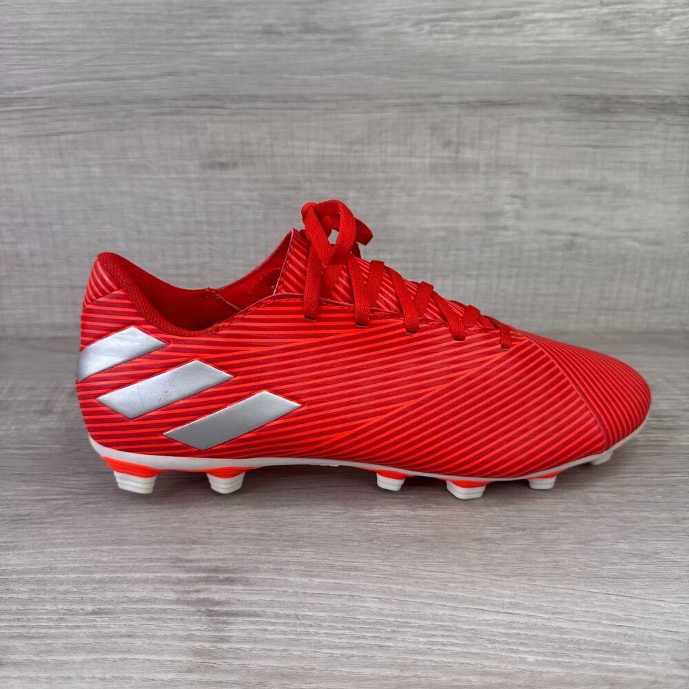 Adidas Nemeziz 19.4 Firm Ground F34393 Men's 10 Soccer Cleats Red Silver Sneaker